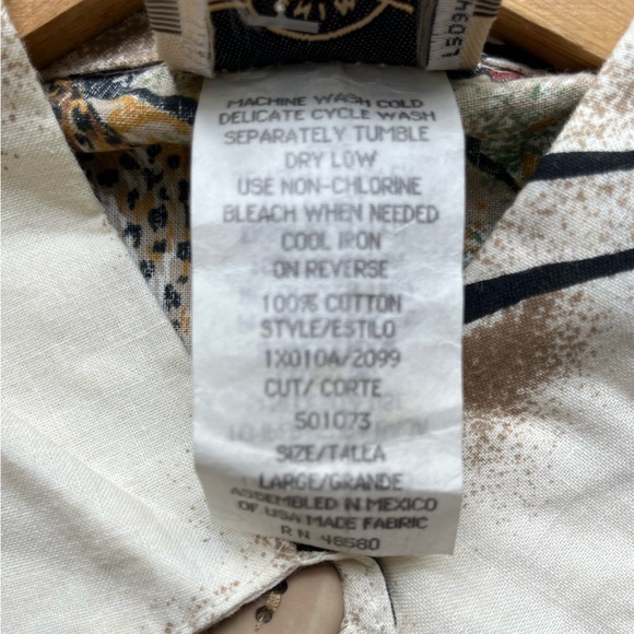 Denim Republic Vintage 90s NWT! Safari Artsy Animal Button Shirt Women Size L - Picture 4 of 4